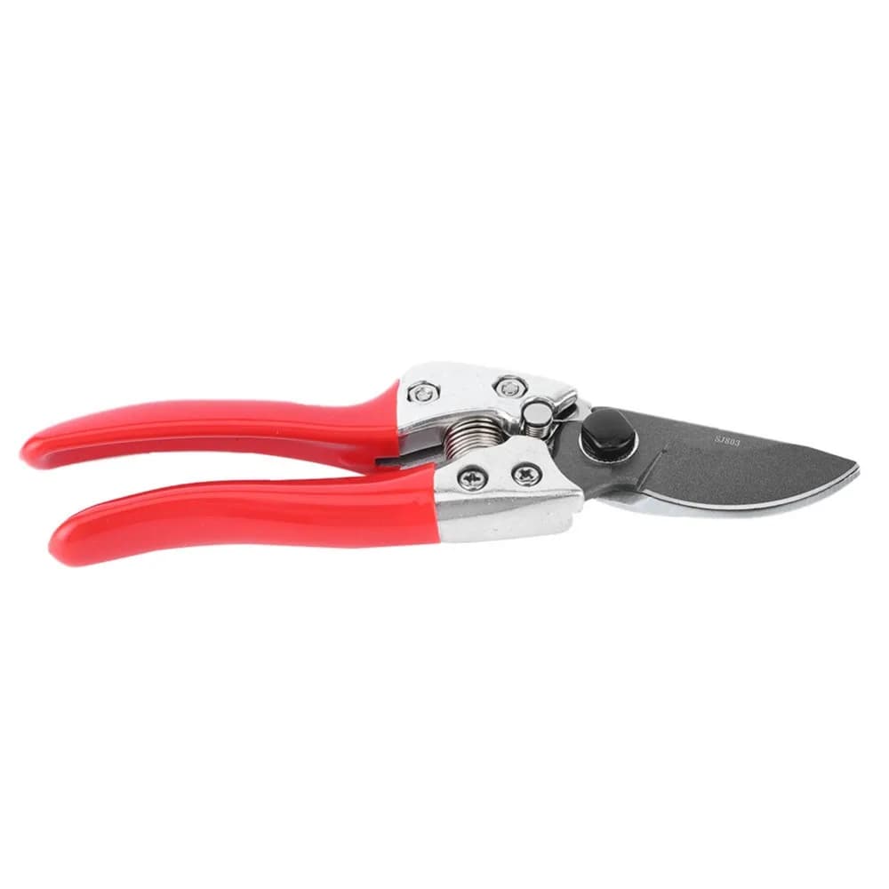 Professional SK5 Steel Pruning Shears Silver and Red Ergonomic Handle Hand Pruners Sharp Blades Elbow Design Trimming Scissors
