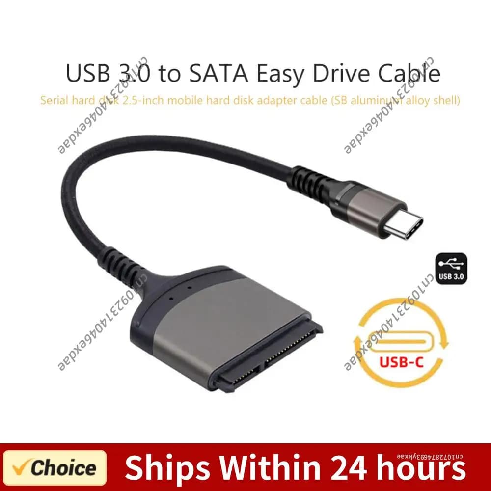 Convertitore esterno con guscio in alluminio da 23 cm USB 3.0/Type C a SATA, supporto per Windows/MacOS/Chrome OS/Linux per SSD/HDD da 2,5 pollici