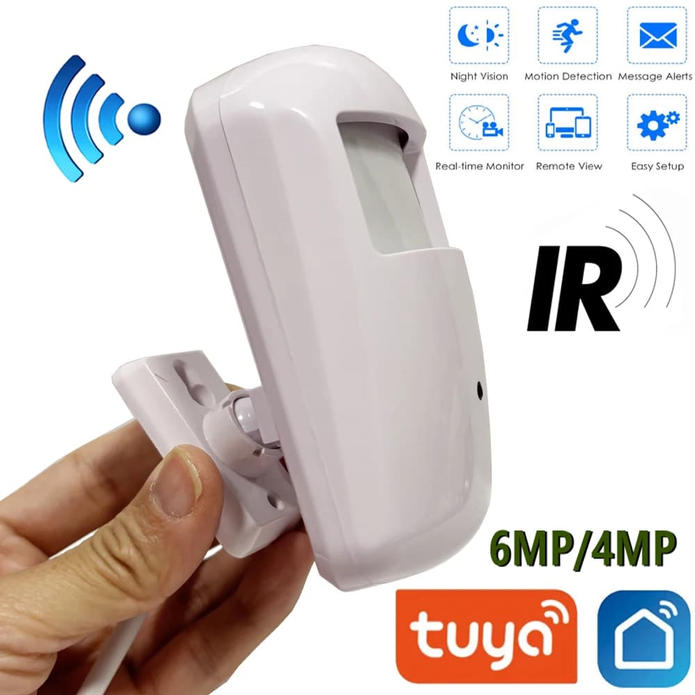 Mini telecamera WiFi Rilevazione movimento Sorveglianza invisibile Visione notturna IR Audio bidirezionale Monitor di sicurezza nascosto Stile PIR Tuya Smart