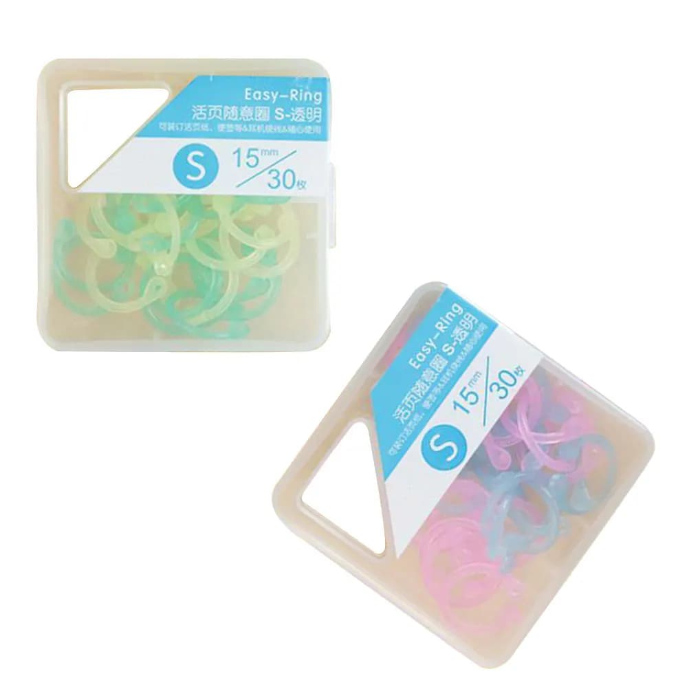 60Pcs Plastic Binder Circles Multipurpose Book Rings for Students Teachers Planners Notebooks Household Office