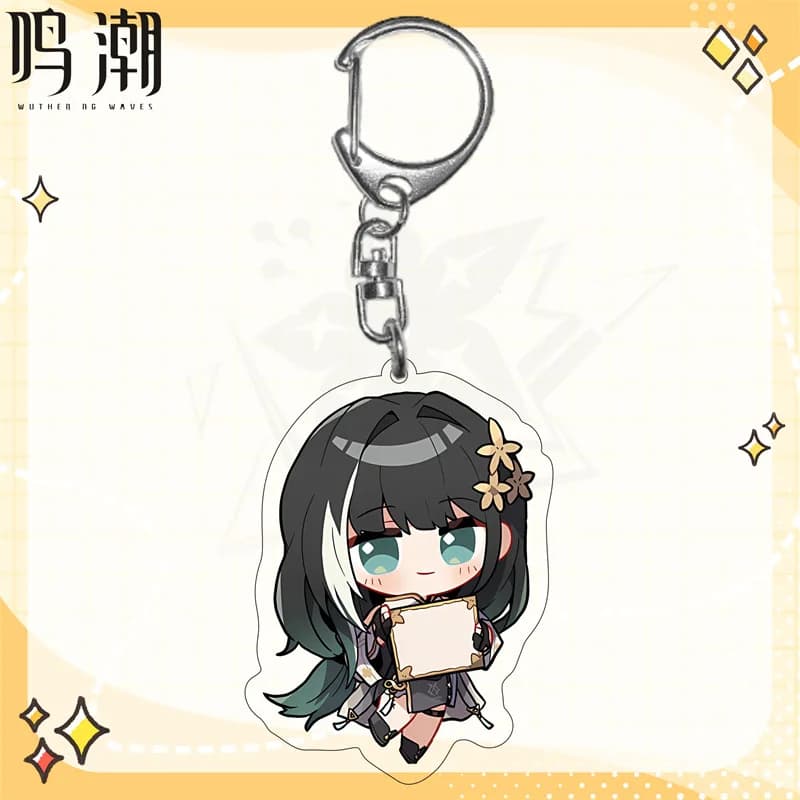 6cm Game Warm Wuthering Waves LINGYANG Jiyan Yangyang Acrylic Keychain Accessories Bag Pendant Keyring Jewelry