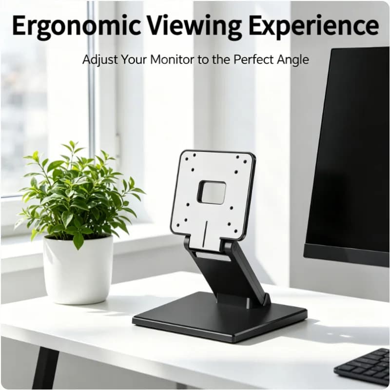 Supporto per Monitor da 14-24 Pollici, Compatibile VESA 75x75mm, Pieghevole, per Schermo LCD, Supporto Verticale da Scrivania