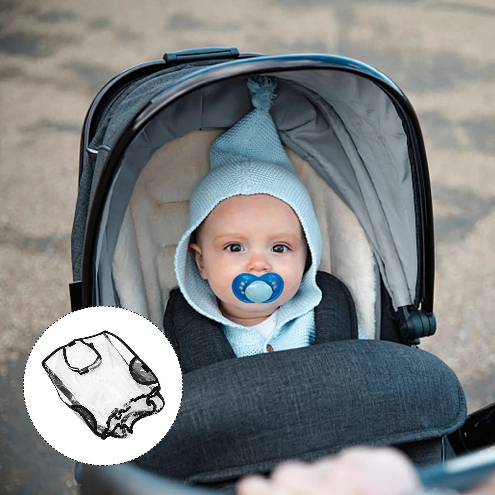 Copertura Antipioggia per Passeggino, Protezione Antivento per Seggiolino, Impermeabile per Viaggi all'Aperto con Bambini
