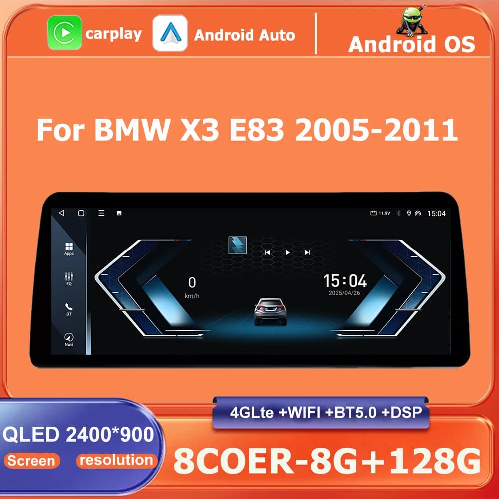 Auto Multimedia da 12.3 pollici Carplay Android 16 Auto Per BMW X3 E83 2005-2011 Senza Schermo Originale Lettore di Navigazione GPS BT DSP
