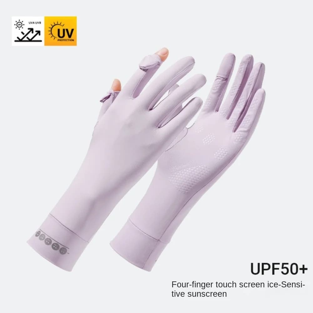 New Ice Silk Gloves with Touch Screen, UV Protection, Breathable, Guided and Riding, Active