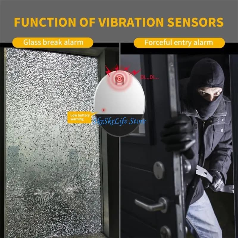 Sensori allarme magnetici wireless E65E per prevenzione antifurto porte e finestre, uffici domestici