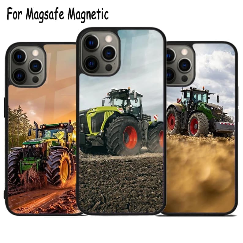 Custodia per telefono con ricarica wireless per trattore agricolo per iPhone 17 Air 15 16 16e 14 13 11 12 Pro Max Plus Magsafe Cover per paraurti magnetico