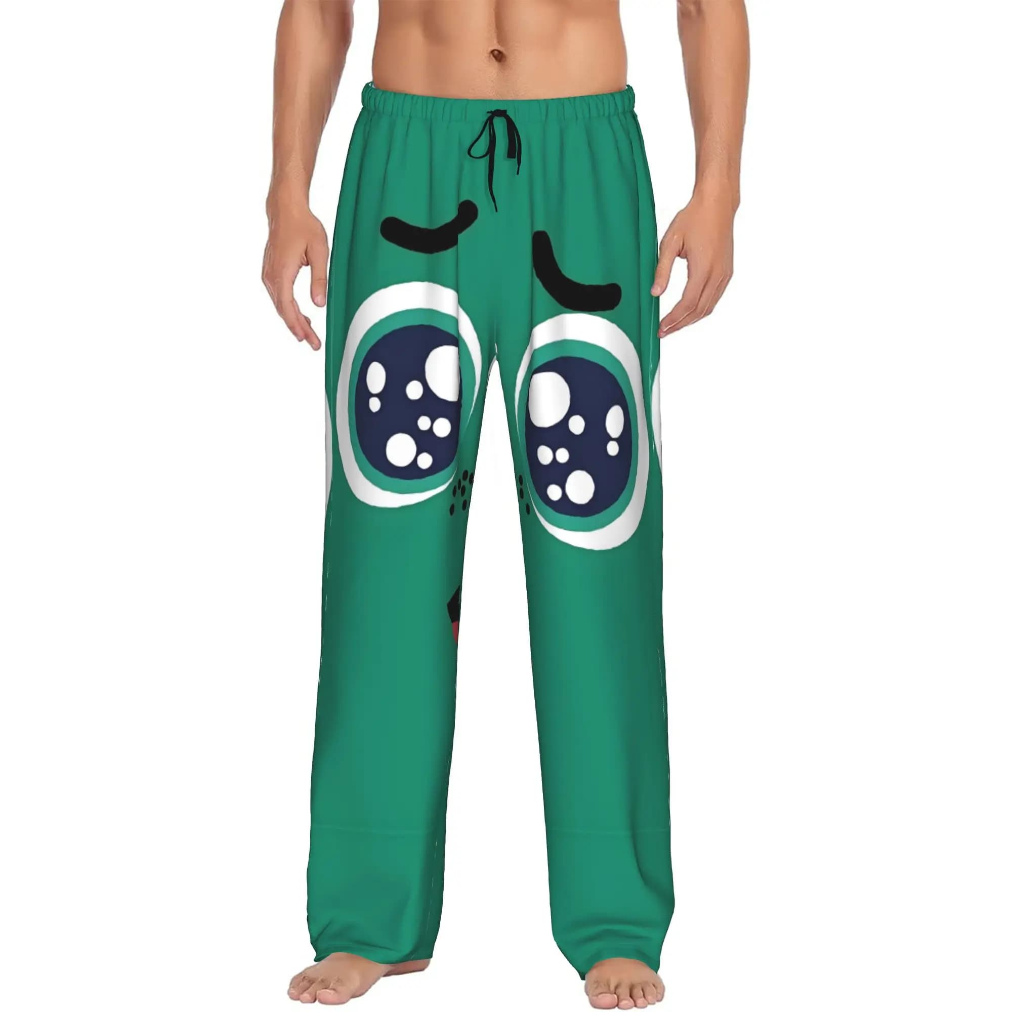 Custom I-Insides Cartoon Out Pajama Pants Sleepwear Men Elastic Waistband Envy Face Sleep Lounge Bottoms with Pockets