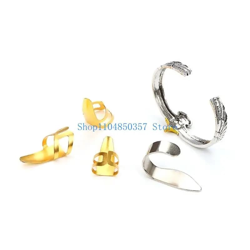 652F Chitarra Pollice Plettri Punta delle in Metallo Regolabile Protezione Plettri Bracciale per Chitarra Acustica