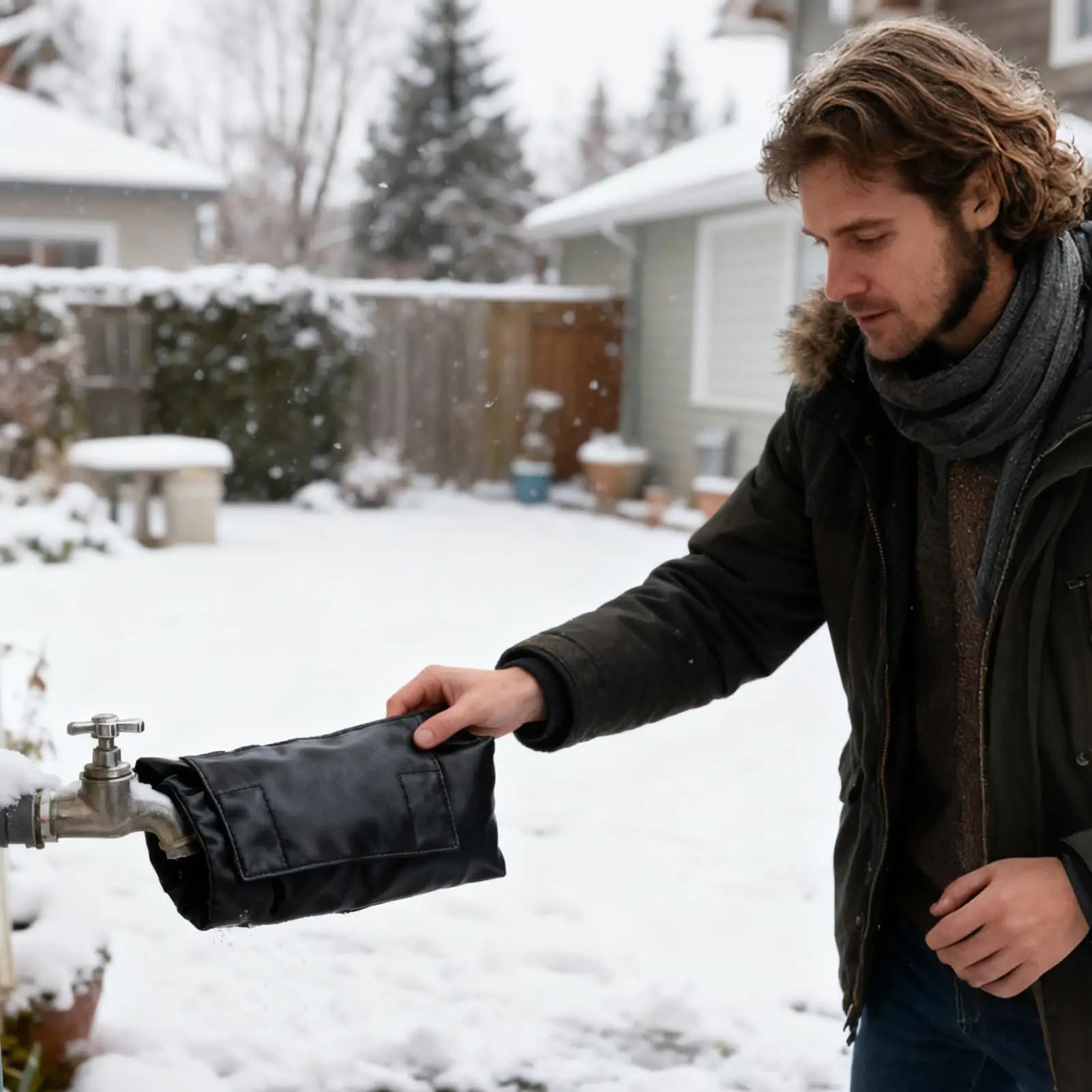 Coperture per rubinetti per l'inverno Calzini per rubinetti riutilizzabili spessi isolati impermeabili Copertura isolante per tubi per rubinetti dell'acqua per giardino