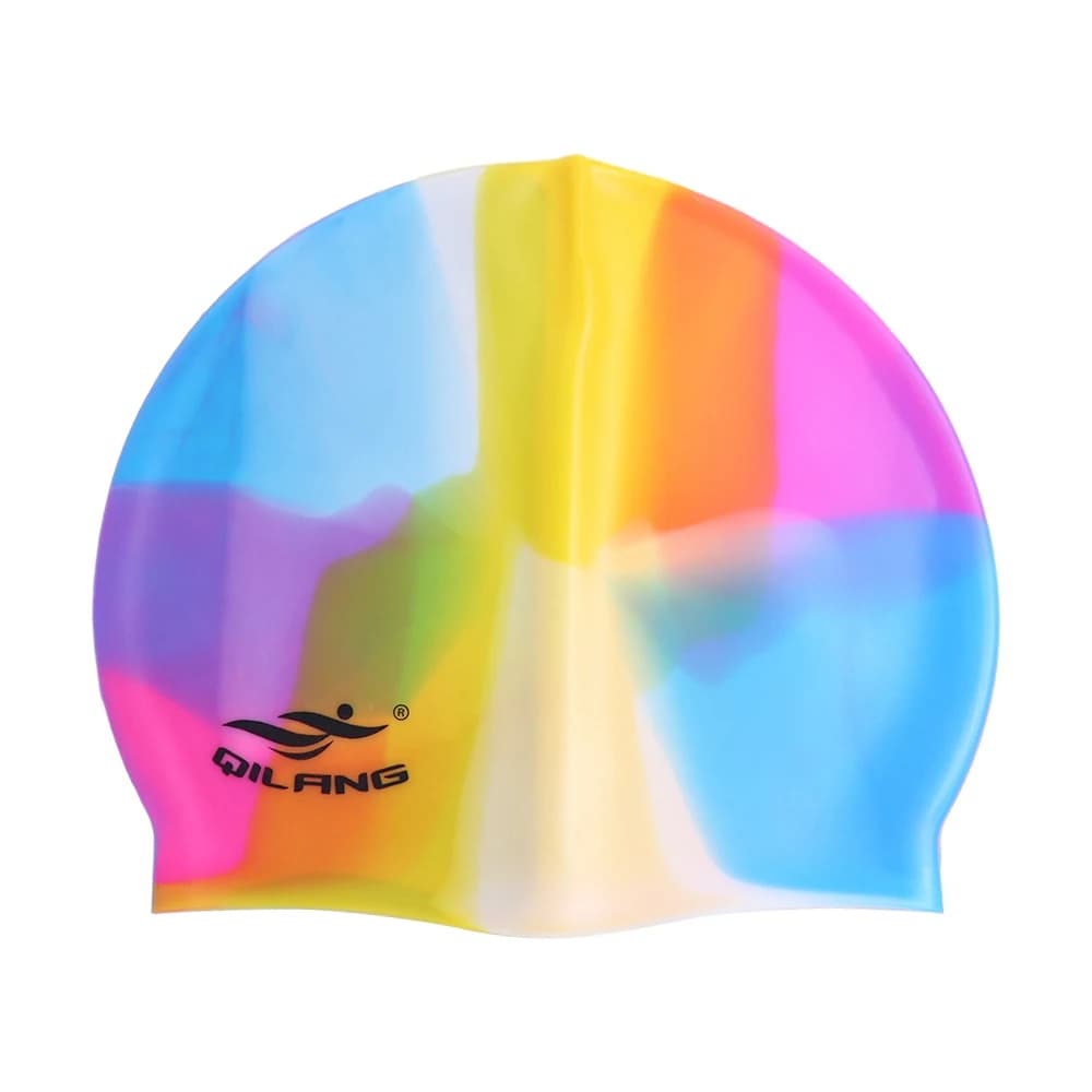 Cuffia da Nuoto Pratica Plus Size in Silicone Colorata per Capelli Lunghi, Cuffia da Bagno per Piscina