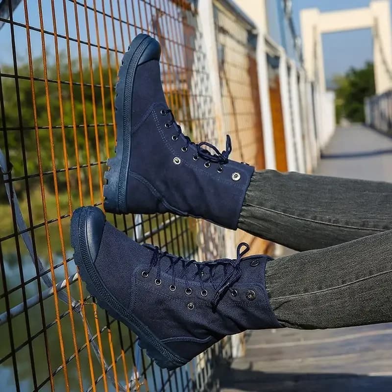 2025 Primavera Autunno Nuovi uomini Outdoor High Top Desert Scarpe di tela Escursionismo Antiscivolo Leggero Lavoro Moda casual