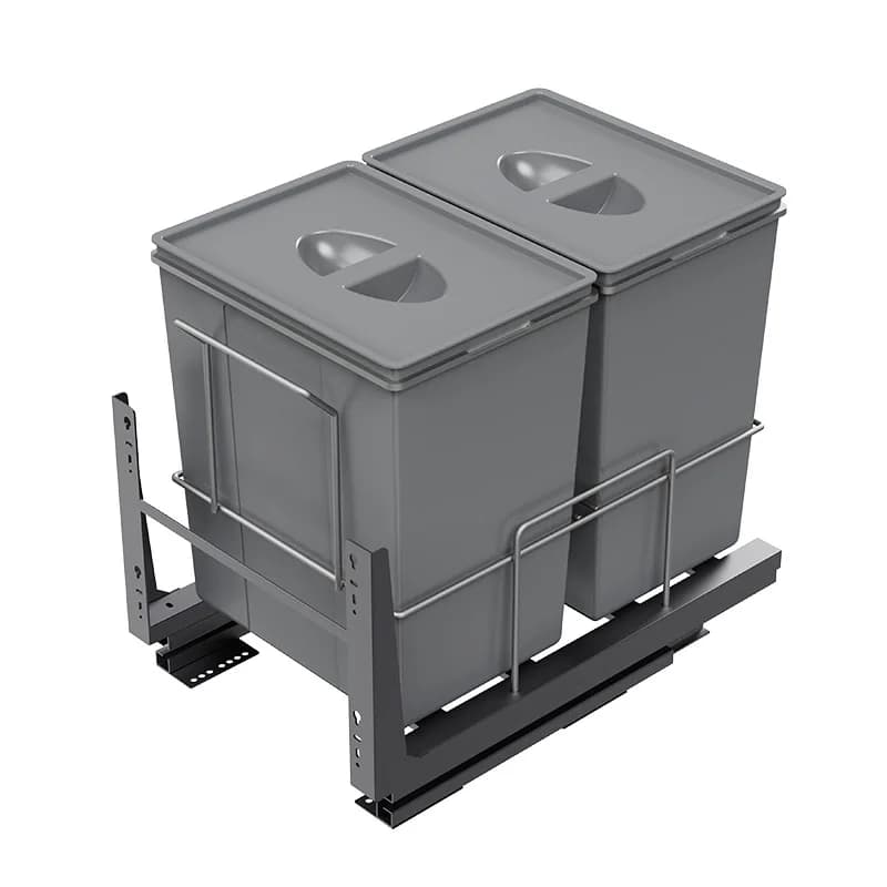 Kitchen embedded trash can, sink built-in hidden dry and wet separation trash can, kitchen and bathroom