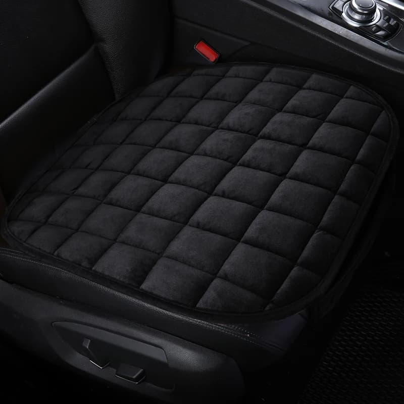 Black car seat cushion, seat cushion with non-slip rubber bottom and housing, universal for vehicles, trucks, vans, SUVs, office chairs
