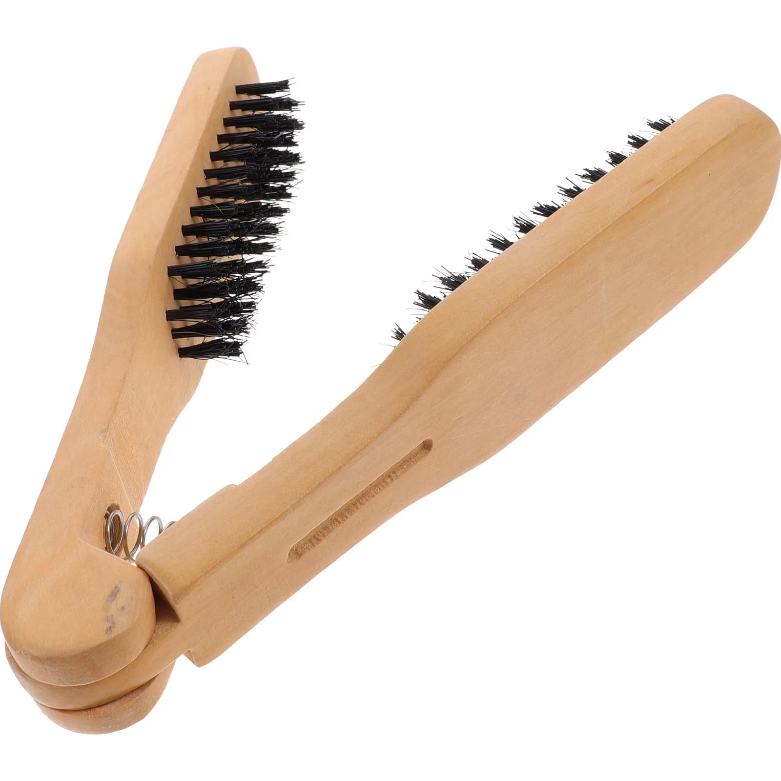 Spazzola Lisciante Manuale in Setole di Cinghiale Color Kaki, Senza Alimentazione Elettrica, per Styling Rapido e Riparazione Anti-Scottatura