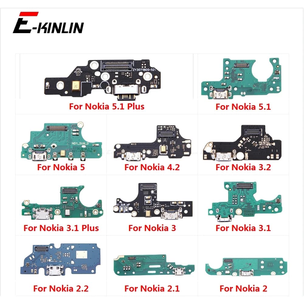 Scheda porta di ricarica USB con cavo flessibile microfono per Nokia 3.1 5.1 Plus 2.1 2 2.2 3 3.2 4.2 5