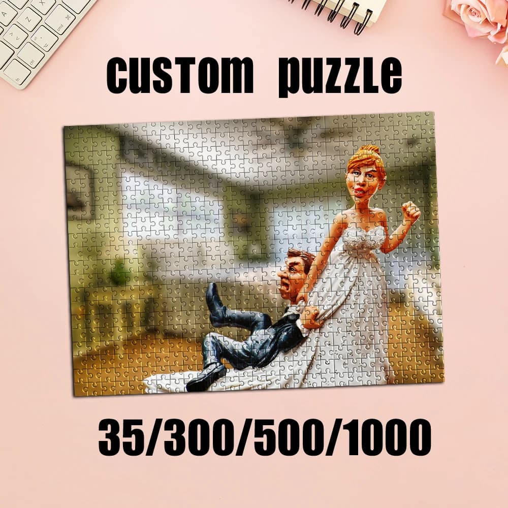 35/300/500/1000 pezzi Puzzle fotografico personalizzato con foto di matrimonio, regali fatti a mano personalizzabili