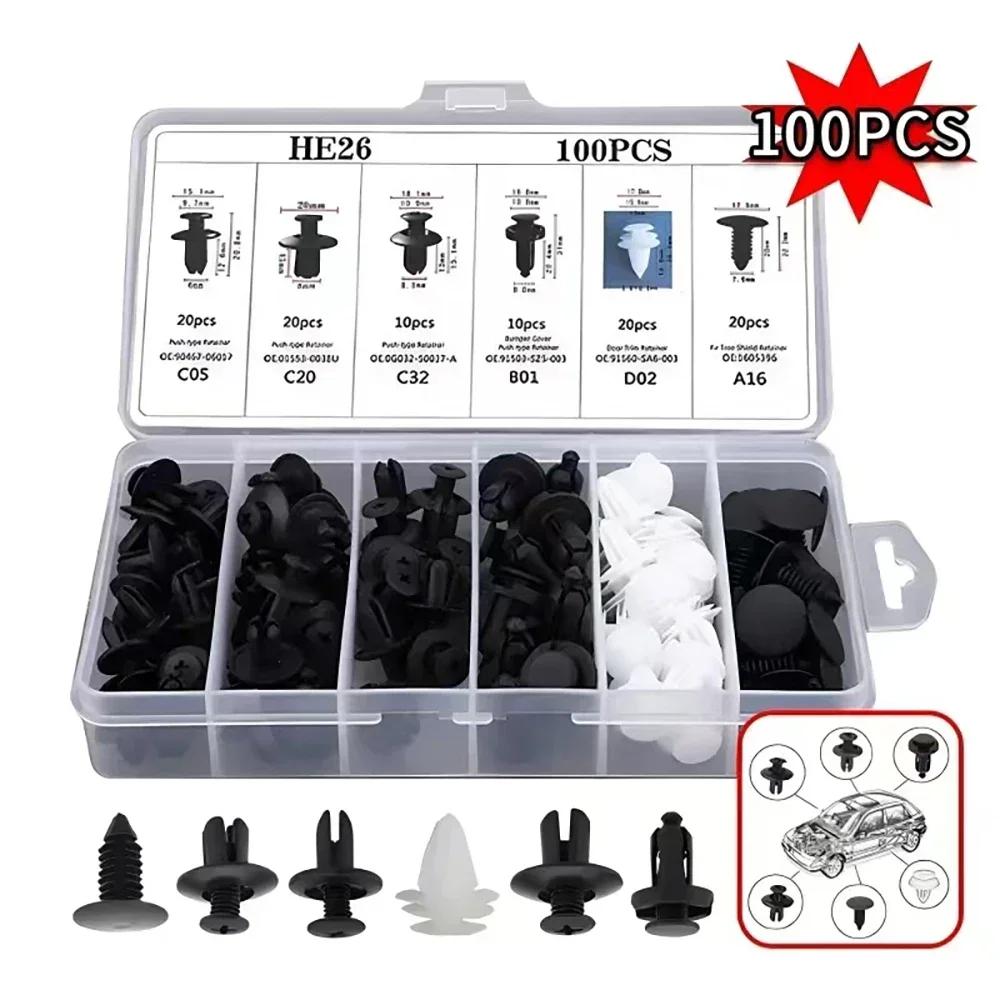 Automatic 100/50 pcs fastening clip kit - Multi-size hanger, bumper, door and car panel coating