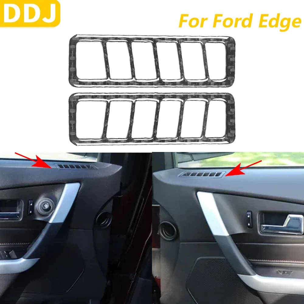 For Ford Edge 2011-2014 Carbon Fiber Door Air Vent Output Panel Decorative Cover Car Accessories Interior Decoration Wall decal