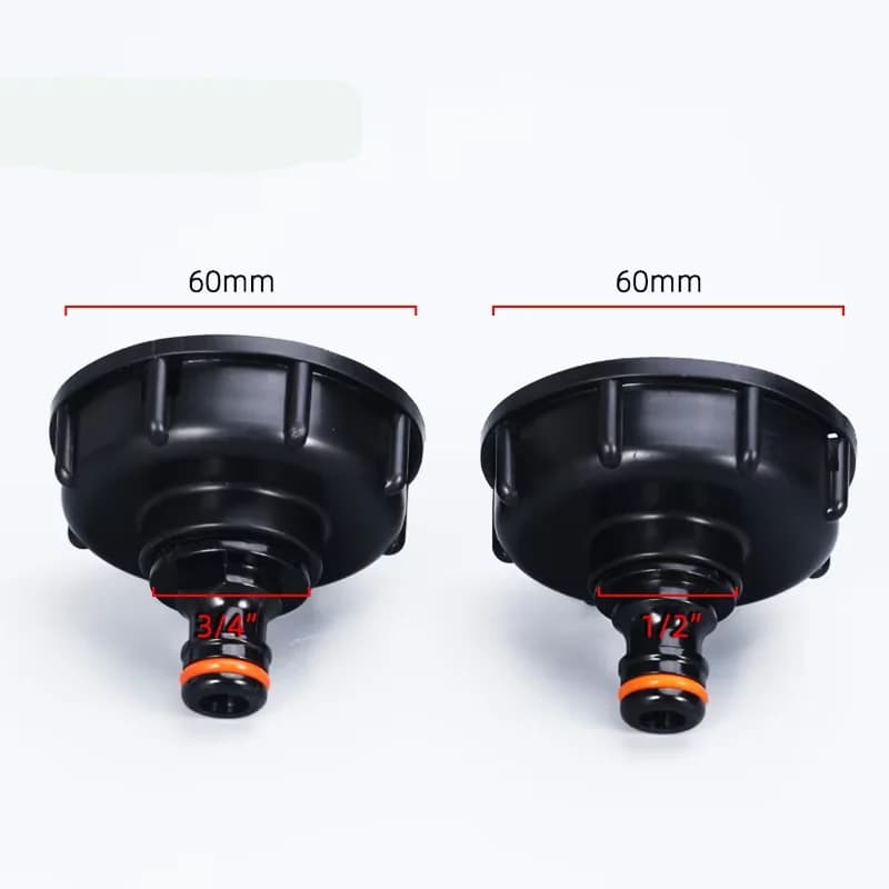 1/2" 3/4" Tank Valve Adapter Hose Garden Water Connector 60mm Coarse Thread Replacement Valve Fitting Parts