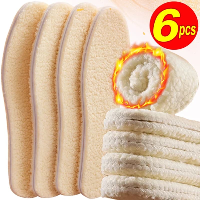 2/6PCS Solette in pile di agnello Uomo Donna Inverno Tenere al caldo Sottopiede Morbida lana Addensare Shoepad Scarpe in cashmere Inserto Cuscinetti per scarpe termiche