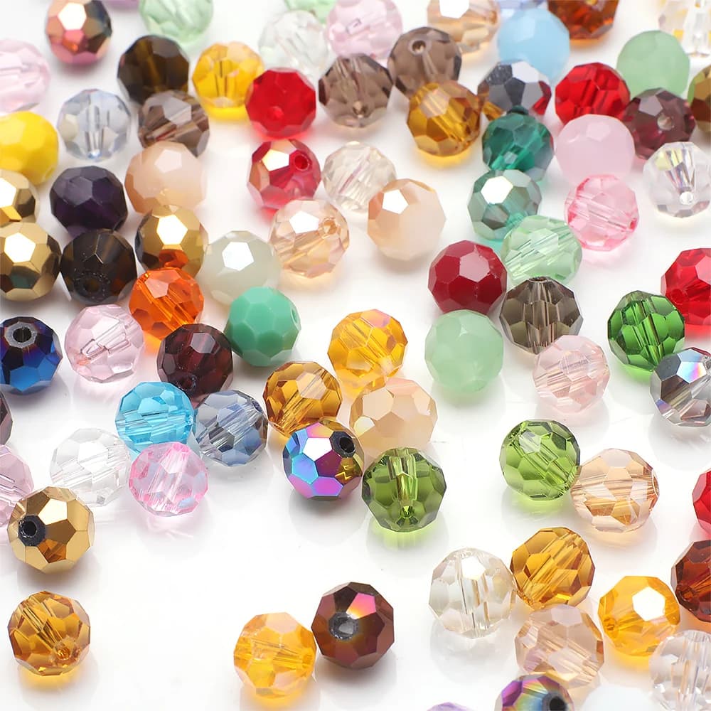 200 pz/lotto 32 sfaccettature sfera rotonda 3mm AB cristallo perline distanziatrici allentate per gioielli che fanno bracciali fai da te accessori artigianali