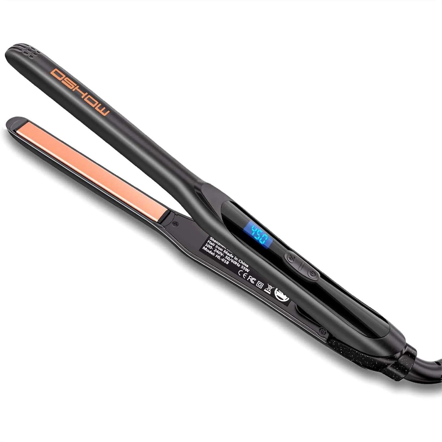Piastra per capelli piatta da 1/2 pollice per capelli corti, mini stiracapelli con piastre in ceramica tormalina, 6 impostazioni di temperatura, doppia tensione da viaggio
