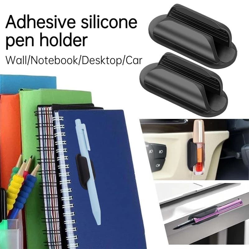 Portapenne adesivo multifunzionale per bordo scrivania, porta spazzolini in silicone per bagno, portaoggetti per cancelleria e ufficio.