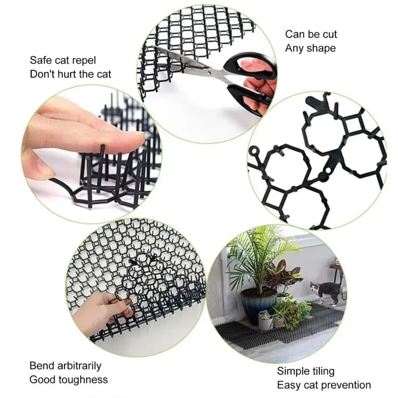 Tappetino Anti-Gatto con Punte, Rete Anti-Scalata per Recinzioni, Isolamento Balconi, Rete Spinosa da Giardino, Repellente per Cani e Scoiattoli, Articoli per Animali Domestici