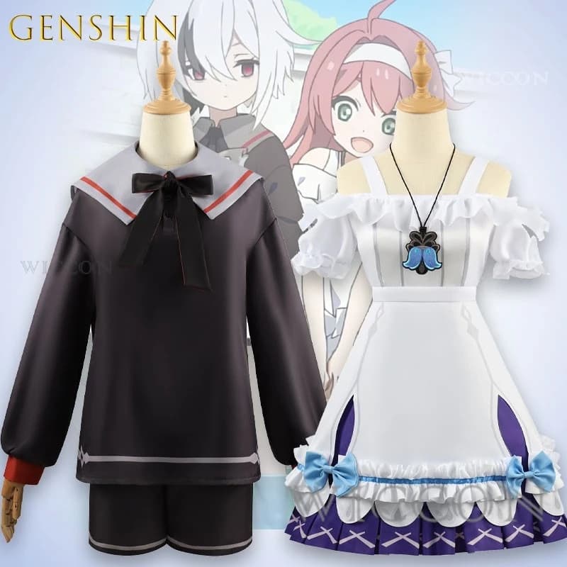 AGenshin Impact Giovane Arlecchino Costume Cosplay Set Il Fante Pulcinella Kreideprinz Dual Fatui Harbinger Era Outfit Halloween