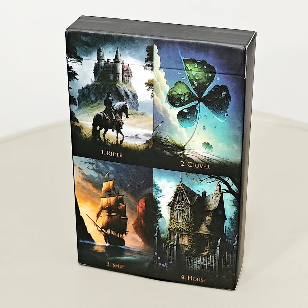Mazzo di Lenormand del mondo strano da 9 * 6 cm 36 carte Fantasy Lenormand