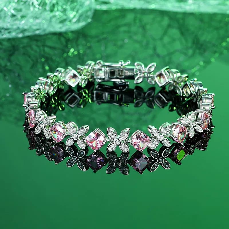 Bracciale di lusso in platino massiccio PT950 da donna di nicchia, moda, lusso leggero, giallo, rosa, 17 mm, con diamanti Moissanite