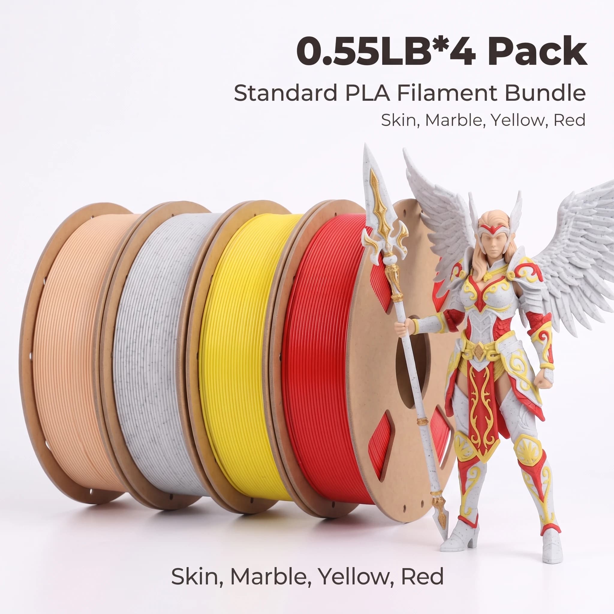 4 Colors PLA Filament Skin Marble Red Yellow 1.75mm 3D Printing Material For FDM 3D Printer Eco-friendly Consumables