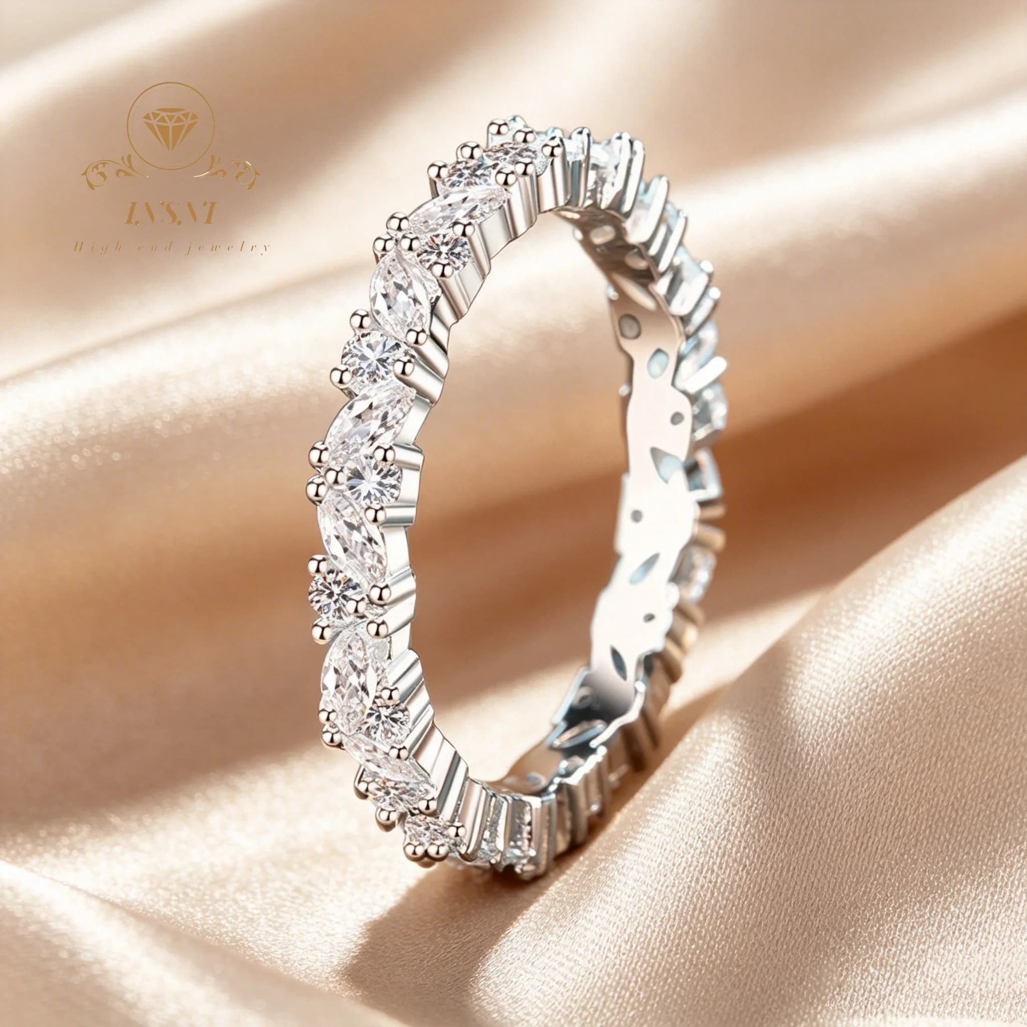 Anello in Argento Sterling S925 con Moissanite, Gioiello Femminile alla Moda, Stile Francese di Lusso Leggero, Regalo Elegante ed Economico