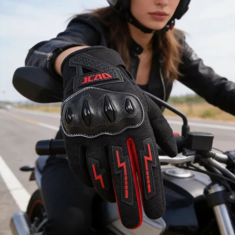 JCAA Summer Motorcycle Gloves Full Finger Touchscreen Anti-Fall Glove for Motocross Wear-Resistant Breathable Gear Gloves