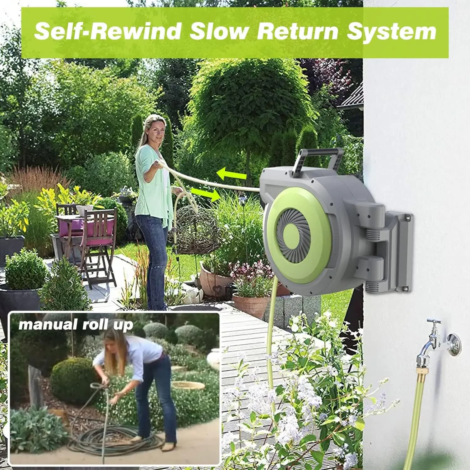Retractable Garden Wrap 5/8" x 85 ft, Wall Wrap with 10 Drops, Block at Any Length/180° S