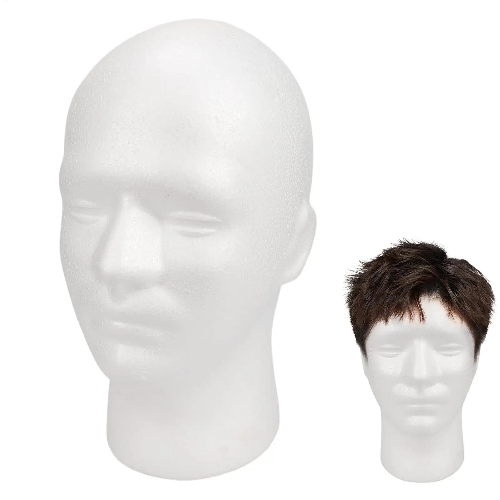 Men's Hats With Man's Head Show Model Brace Foam Support Practical Mouth Wig Modeling Display Salon Styling Making