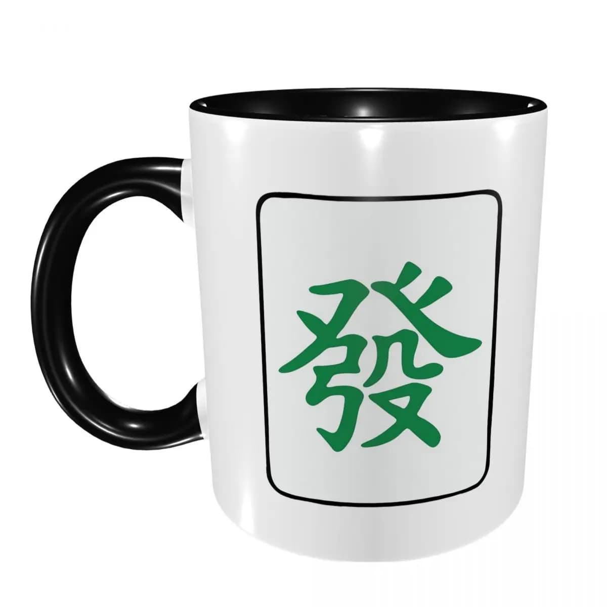 Mahjong Tile Green Dragon Vocan Mug Funny Ceramic Coffee Cups Tea Mugs Milk Cup Drinkware Gift for Woman Man