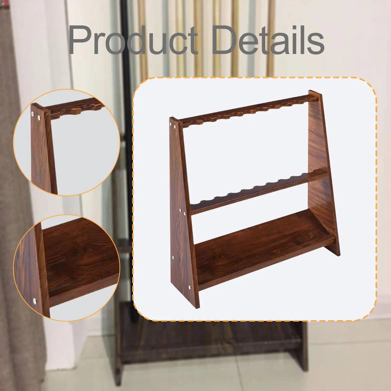 Supporto Professionale per Stecche da Biliardo, Organizzatore da Pavimento con 10 Slot, Porta Stecche Stabile per Sala Giochi