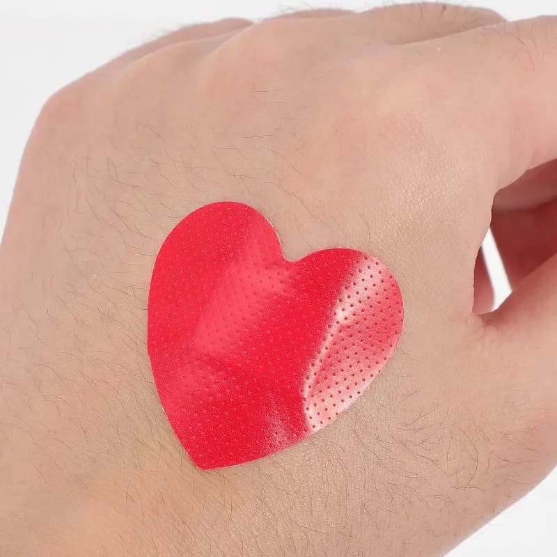 10 Pezzi/Lotto Cerotti a Forma di Cuore Rosso per Bambini, Bende Traspiranti per Coprire Ferite, Cerotti Medici per Bambine