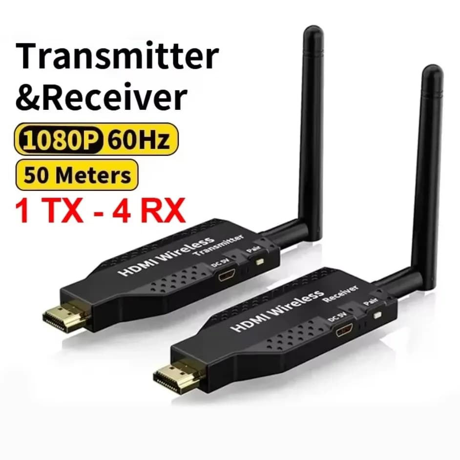Estensore ricevitore trasmettitore audio video wireless compatibile HDMI 1080P 50M per 1 TX-4 RX PS4 fotocamera laptop PC per monitor TV