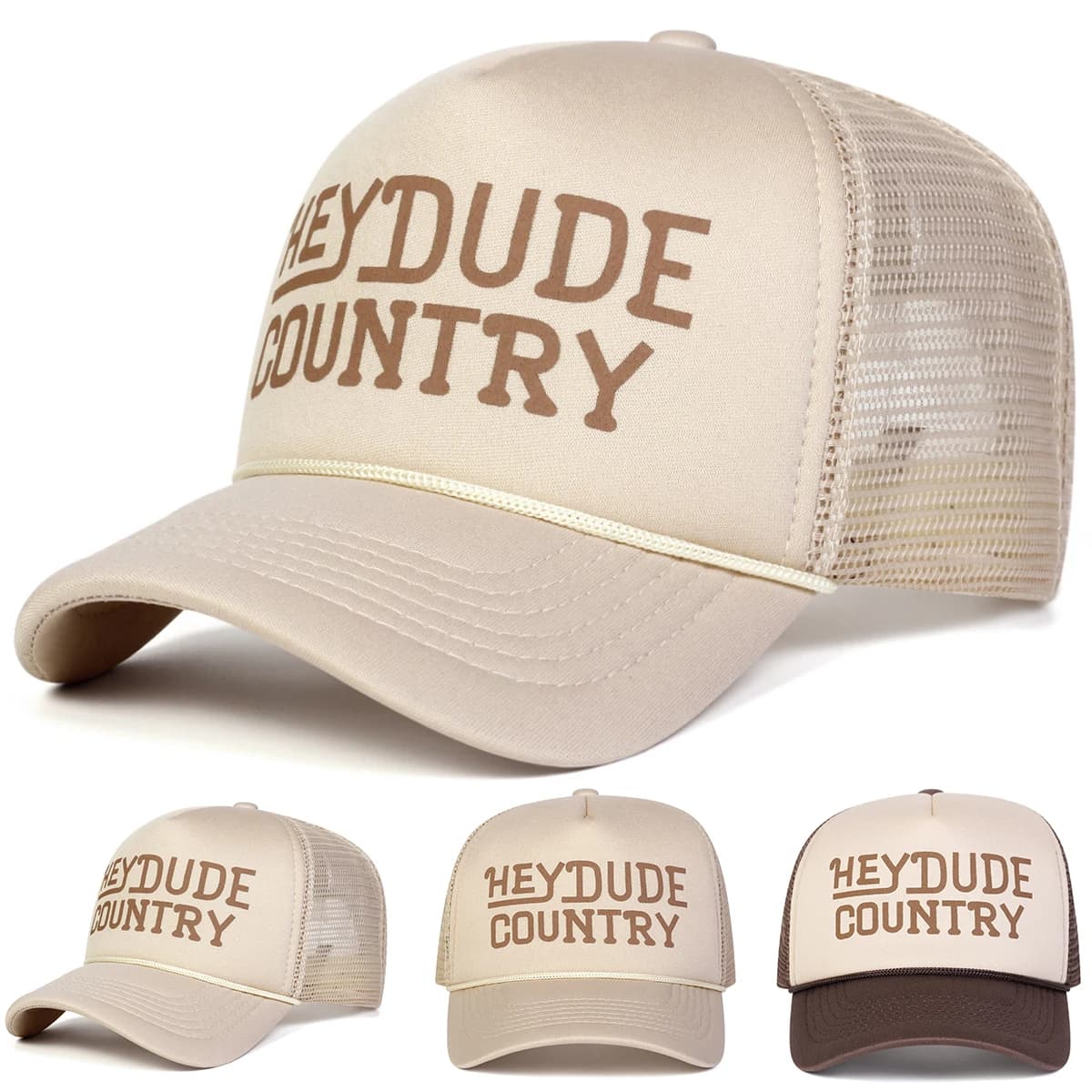 Unisex HEY DUDE COUNTRY Letter Print Baseball Net Caps Spring Summer Outdoor Adjustable Casual Hats Sunscreen Hat Sports Cap