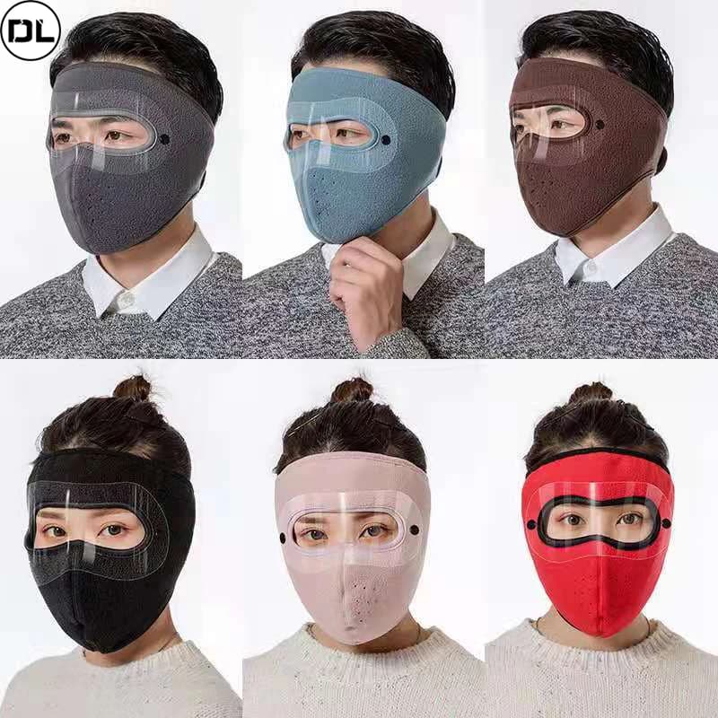 Maschera calda unisex antivento per il viso Berretto invernale Maschere traspiranti da sci Cappucci per visiera in pile con occhiali HD Berretto da ciclismo antiappannamento