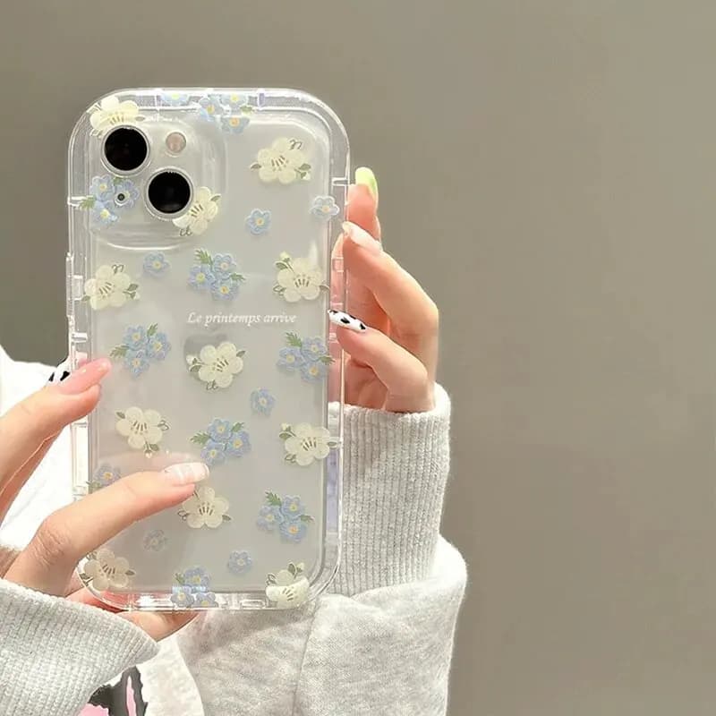Custodia per telefono fiore per iPhone 15 Pro Custodia per iPhone 17 11 12 13 14 16 Pro Max X XR XS Max 7 8 Plus SE 2 Cover antiurto trasparente