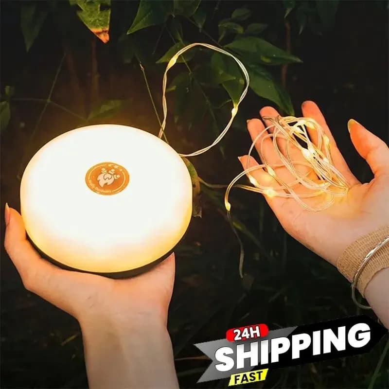 Lampada da campeggio a LED Strip Atmosfera 10M Lunghezza Cintura luminosa riciclabile impermeabile Lampada da giardino per esterni per tenda