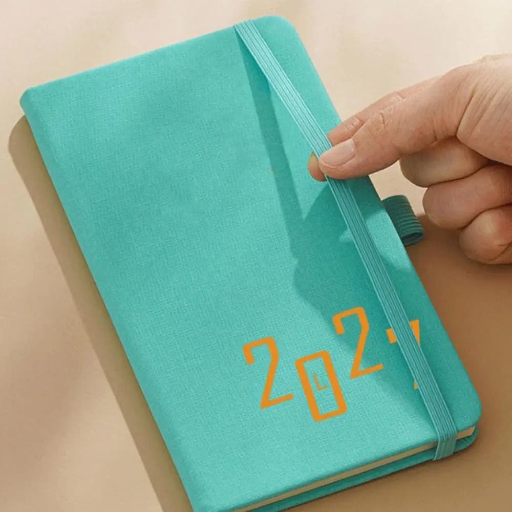 Portable with Strap 2027 A6 Planner Notebook Daily Planning Journal Writing Daily Planner Fabric Notebook Office Stationery