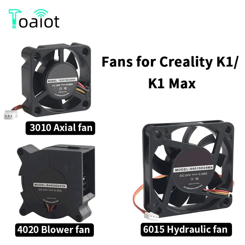 3010/4010/6015 Fan for K1/K1 Max DC24V Fan/Axial/Water Cleaner Hotend Cooling Fan for CREALITY K1 K1 Max 3D Printer Parts