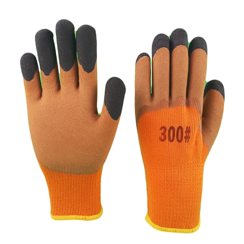 guanti di sicurezza dita in lattice schiumogeno doppio rivestimento antiscivolo resistenti all'usura guanti da lavoro con fodera in spugna lavorata a maglia in poliestere calibro 7