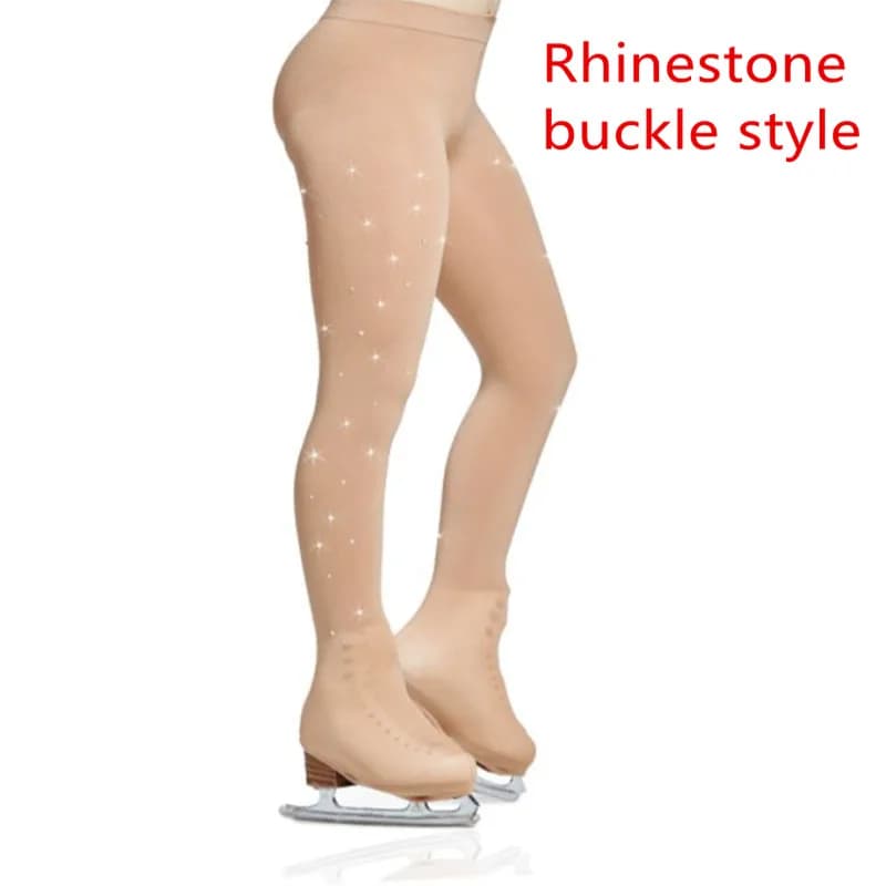 2805 stile strass figura pattinaggio su ghiaccio collant collant velluto microfibra fibbia stivale sopra Legging calzino bambino adulto ragazza donna