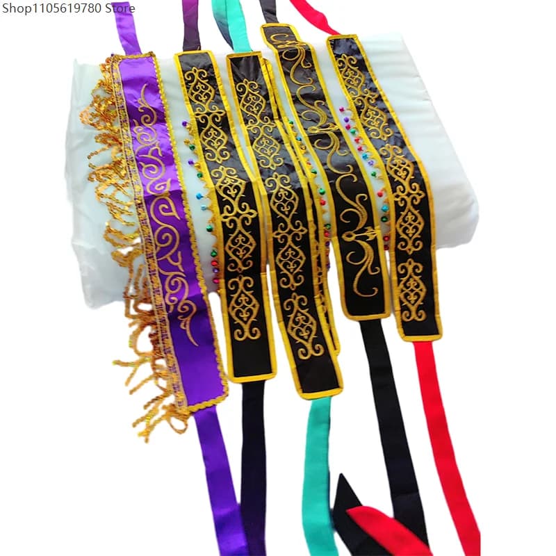 2026 Women Uyghur Dance Performance Belt Lace Up Waistband Small Bell Waist Wrap Samba Carnival Cummerband Dance Stage Costumes